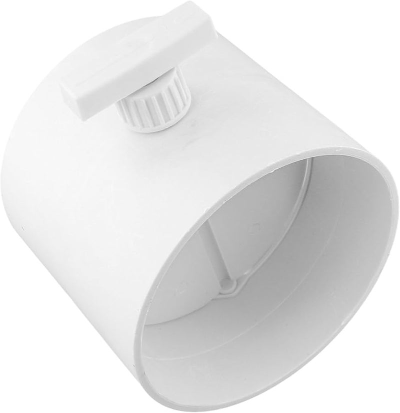 White 160mm Plastic Air Volume Control Valve 90 Degree Adjustable Handle Duct Airflow Regulation - Image 2
