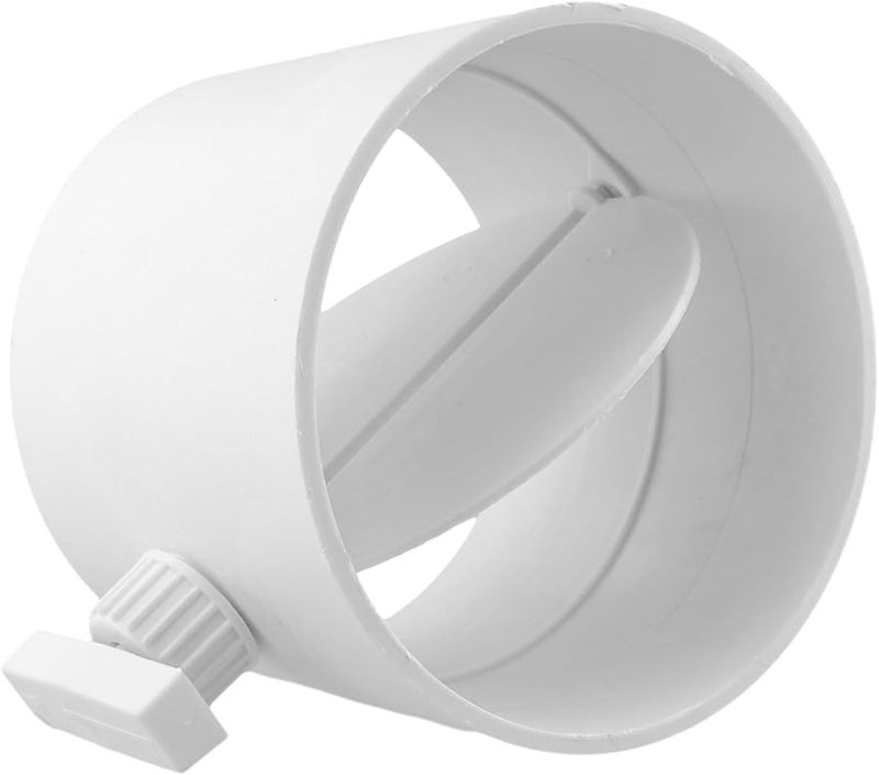 White 160mm Plastic Air Volume Control Valve 90 Degree Adjustable Handle Duct Airflow Regulation - Image 3