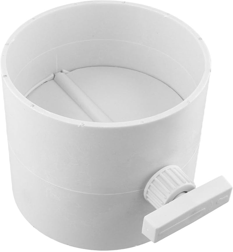 White 160mm Plastic Air Volume Control Valve 90 Degree Adjustable Handle Duct Airflow Regulation - Image 4