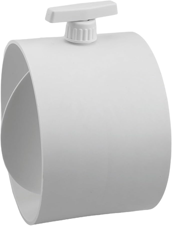 White 160mm Plastic Air Volume Control Valve 90 Degree Adjustable Handle Duct Airflow Regulation - Image 5