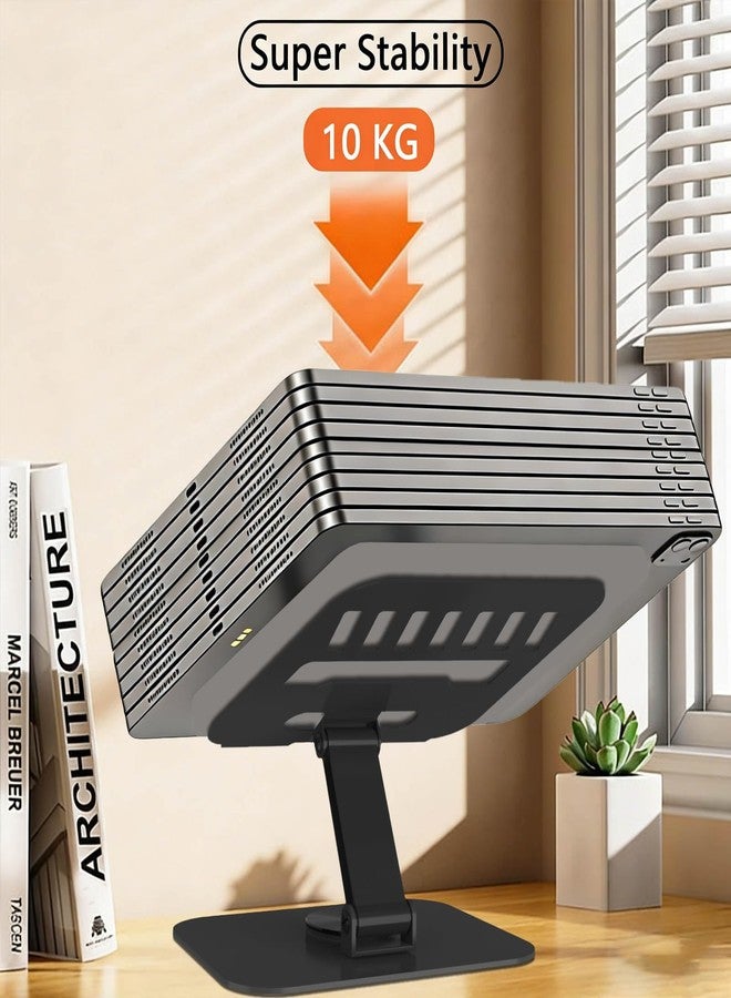 TAPMEI Metal Tablet Stand, Adjustable 360° Rotation Tablet Holder Compatible with 4-16" Tablet Such as iPad Pro, iPad Air, iPad Mini, Tab S10 Ultra, Black - Image 4