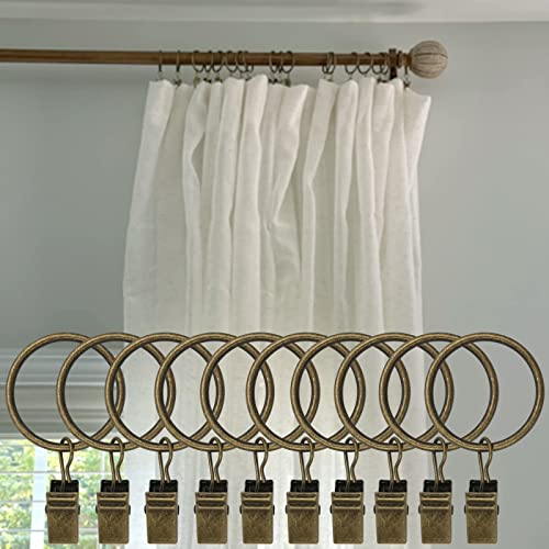 WeeksEight 40 Pack Bronze Curtain Rings with Clips, Curtain Hooks Hangers Clip Rings for Hanging Drapes Bows Hat, Drapery Rings 1.26 in I D, Fits up to 1 in Diameter Curtain Rod. - Image 4
