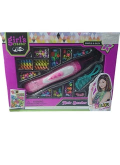 Generic Hair Beads Game for Girls - Ombre Hair Beading Machine Kit for Girls (Multicolor) - Hair Beads for Girls - Hair Beading Machine - Hair Braiding Machine (with Comb, Braiding and Beading Machine) - Hair Braiding Set - Stylish Hair Beads Double the Fun - Hair Beading and Bracelet Maker - Colorful Beads and Threads for Braiding for Girls - Beads for Making Hair Accessories - Hair Beads Games for Girls  - Image 1