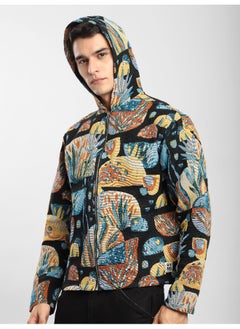Beyoung Black Tropical Print Hoodie Shacket  - Image 1