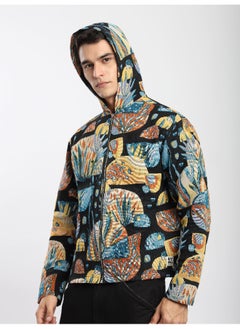Beyoung Black Tropical Print Hoodie Shacket  - Image 4
