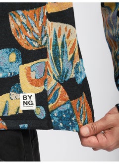 Beyoung Black Tropical Print Hoodie Shacket  - Image 3