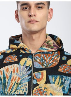 Beyoung Black Tropical Print Hoodie Shacket  - Image 5