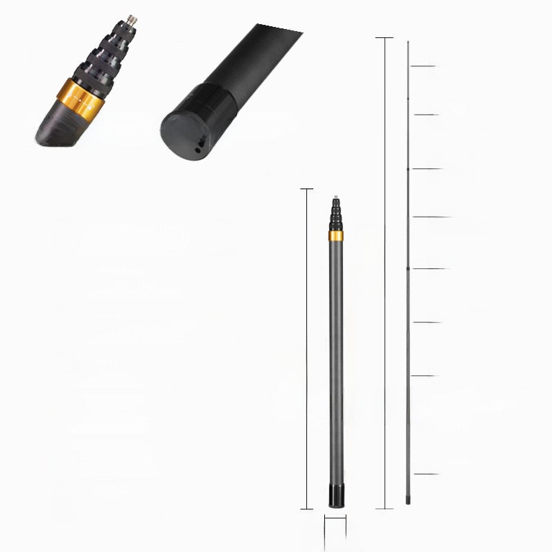 Carbon Fiber 2.9m Extendable Selfie Stick for Insta360 3 m golden 9 knots