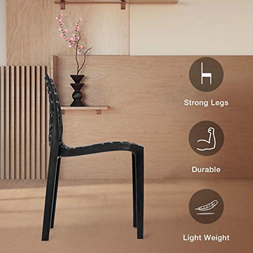 RW REST WELL Web Designer Plastic Outdoor Chair (1Pc, Black) - Image 3