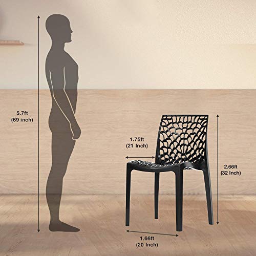 RW REST WELL Web Designer Plastic Outdoor Chair (1Pc, Black) - Image 4
