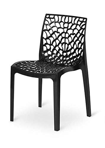 RW REST WELL Web Designer Plastic Outdoor Chair (1Pc, Black) - Image 1