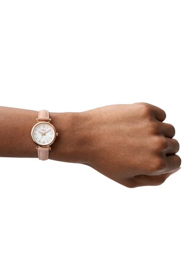 Fossil Carlie Classic Leather Strap Analog Watch
