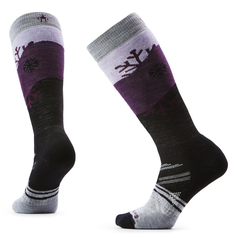 Smartwool, Women's, Ski Full Cushion Snowpocalypse Pattern Over The Calf Socks, Purple Eclipse, Large - Image 1