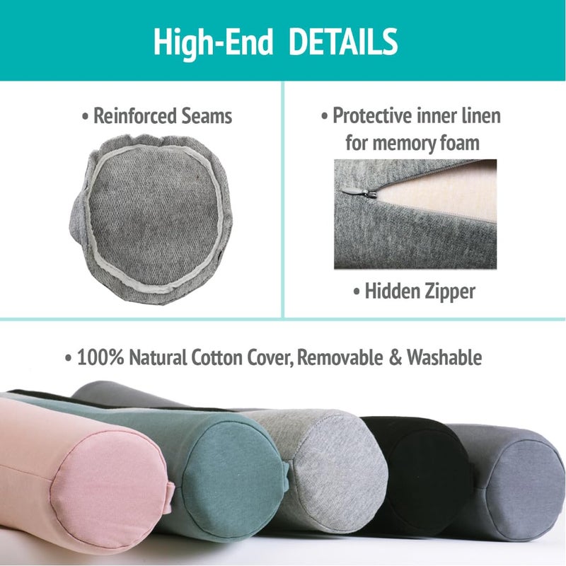 BOETRI Boetri Twist Memory Foam Pillow 100 Cotton Pillowcase Cover Waterproof Travel Bag Neck Pillow for Sleeping Lumbar Pillow Bolster Pillow Travel Pillow Pillow for Neck Pain - Image 3