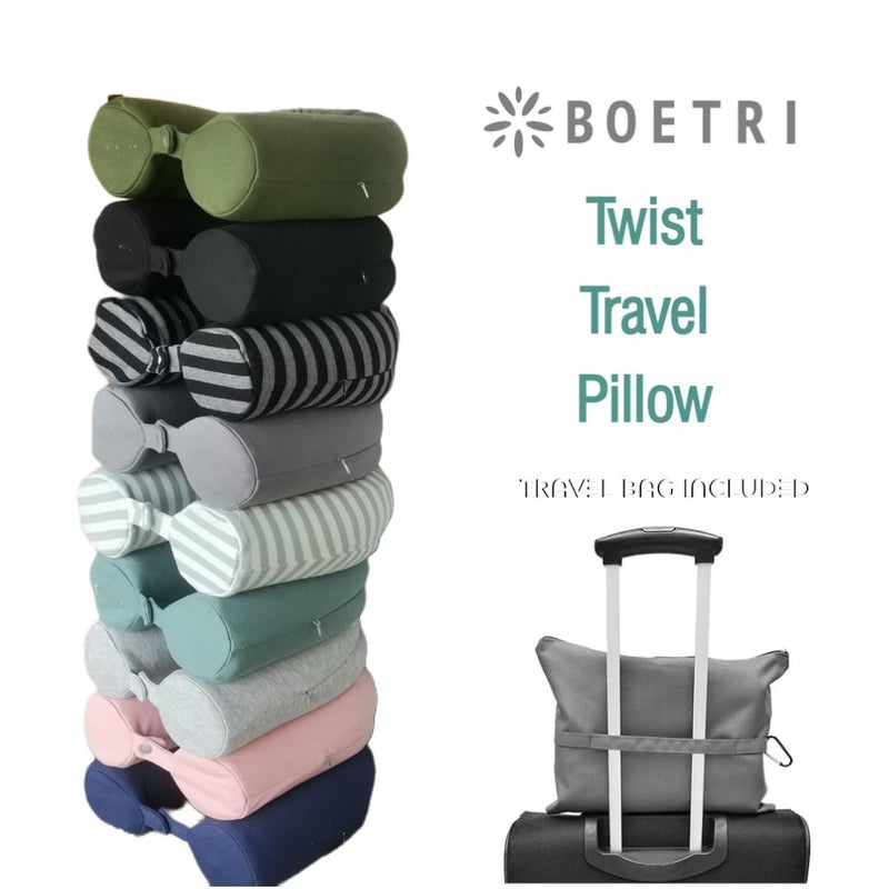 BOETRI Boetri Twist Memory Foam Pillow 100 Cotton Pillowcase Cover Waterproof Travel Bag Neck Pillow for Sleeping Lumbar Pillow Bolster Pillow Travel Pillow Pillow for Neck Pain - Image 5