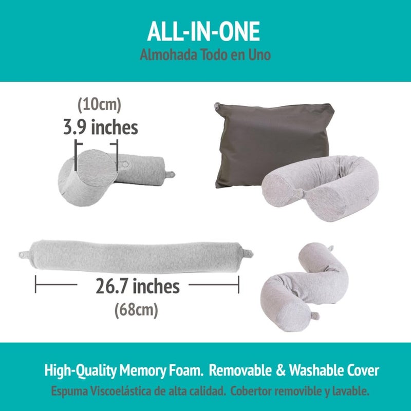 BOETRI Boetri Twist Memory Foam Pillow 100 Cotton Pillowcase Cover Waterproof Travel Bag Neck Pillow for Sleeping Lumbar Pillow Bolster Pillow Travel Pillow Pillow for Neck Pain - Image 4