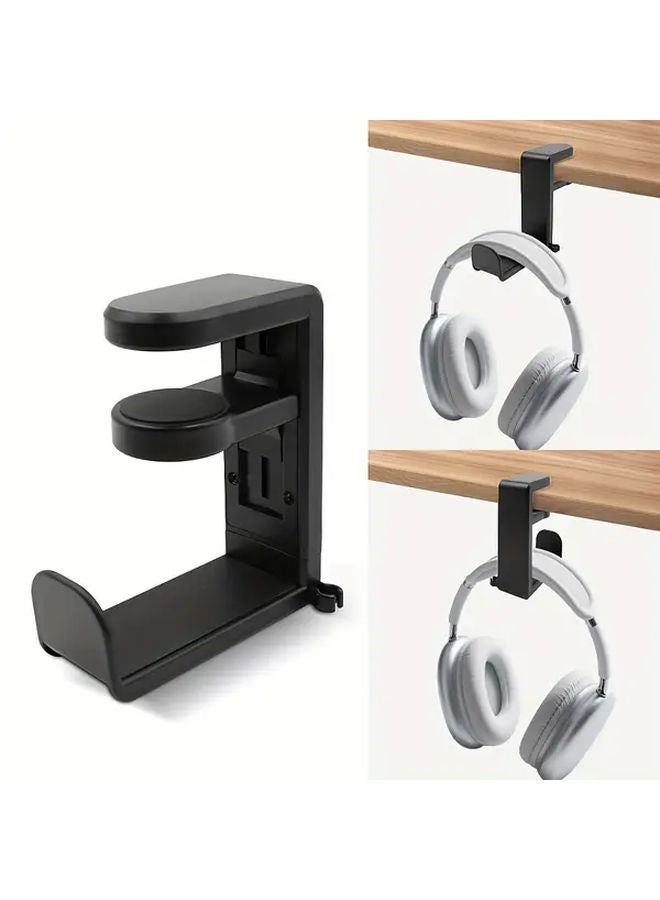 حامل سماعات سطح المكتب الأسود الدوار 360 درجة لحامل سماعات الألعاب - Image 5