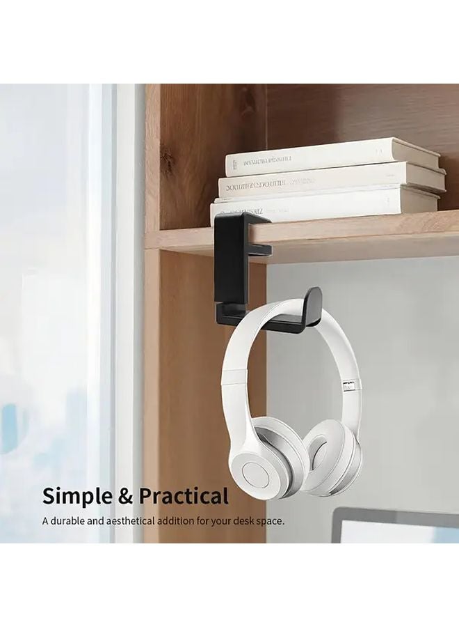 حامل سماعات سطح المكتب الأسود الدوار 360 درجة لحامل سماعات الألعاب - Image 3
