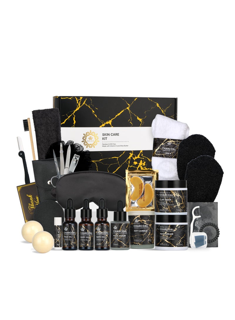 RA ROSA ACCA Facial Skin Care Set, Gifts for Women, 28pcs Skin Care Set includes Face Cream,Bath Oil,Scented Candle. Body & Facial Kit for Women, Birthday Gifts for Women Mother's Day Gift - Image 1