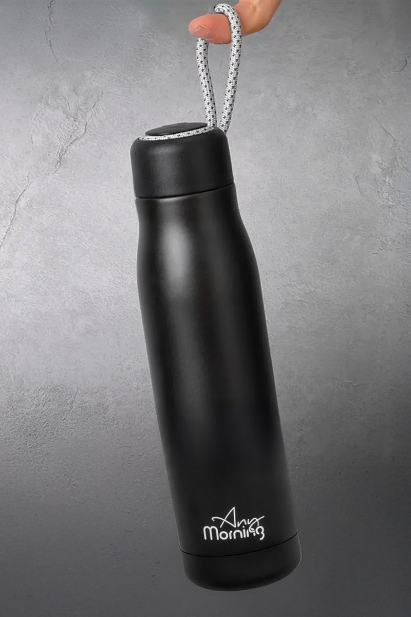 آني مورننغ زجاجة معزولة بالتفريغ الهوائي بسعة 600 مل، مصنوعة من الفولاذ المقاوم للصدأ مزدوج الطبقة، بغطاء مانع للتسرب، تحافظ على المشروبات ساخنة لمدة 8 ساعات وباردة لمدة 12 ساعة، زجاجة ترمس سهلة الحمل. - Image 2