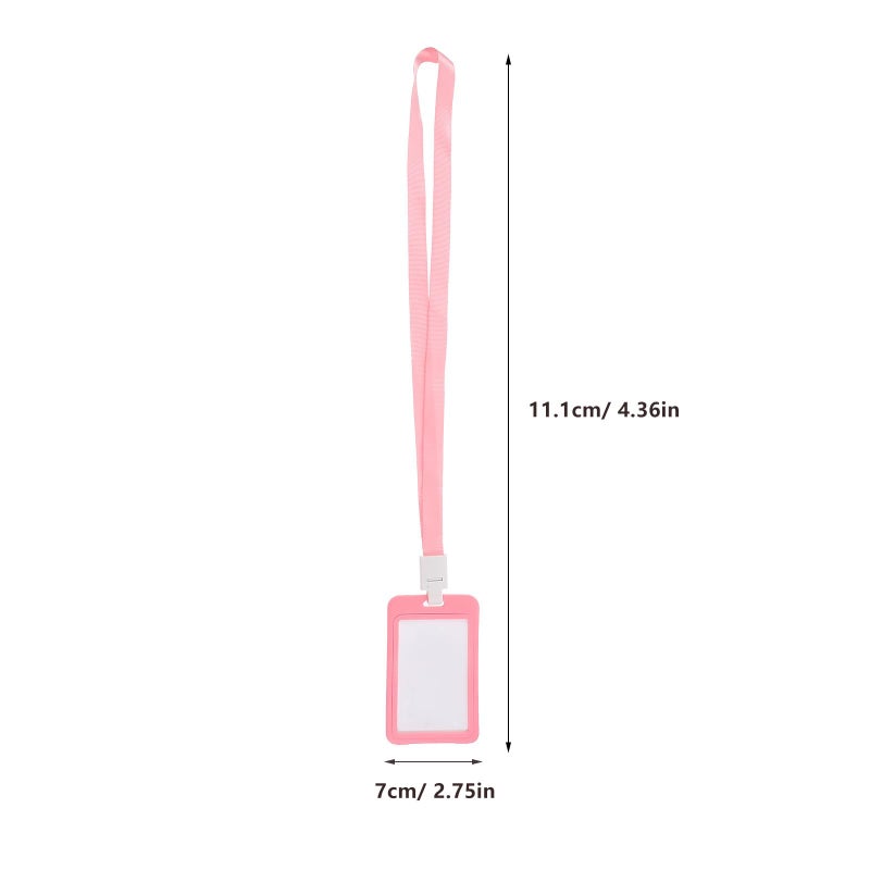 Vertical Badge Holder with Lanyard and Protective Sleeve for Employee Work ID and Student School ID Pink - Image 3