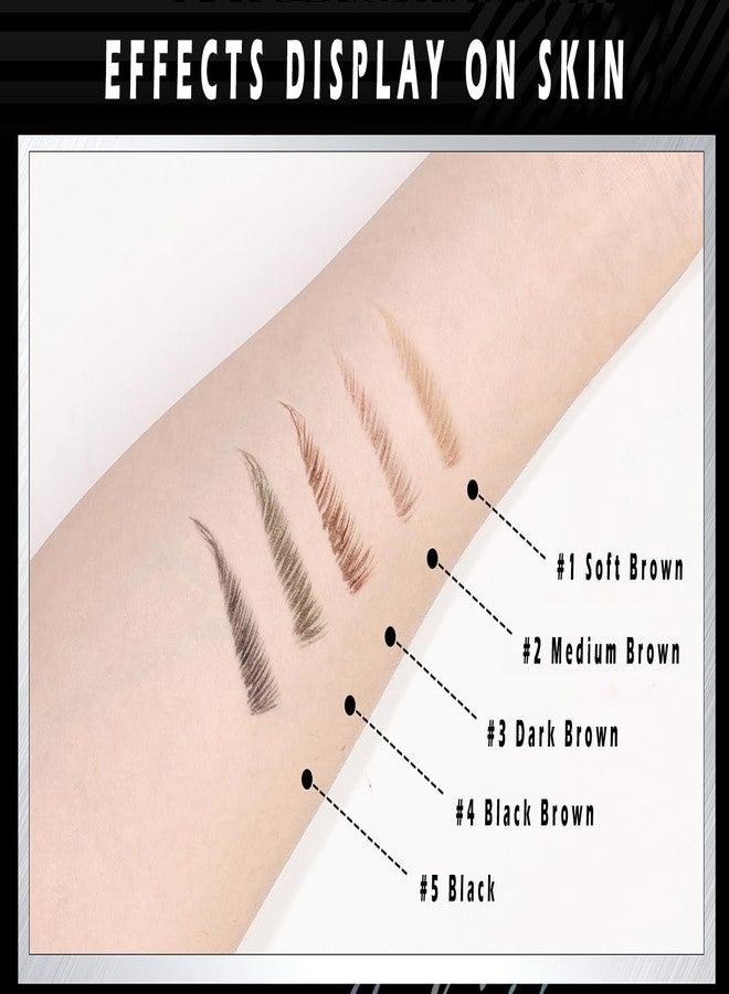 Linble Fast Draw Eyebrow Pen, Duo Brow Microfilling Fork-Tips & Precise Tip, Natural Eyebrow Makeup Set with Spoolie Brush (#3 Dark Brown) - Image 4