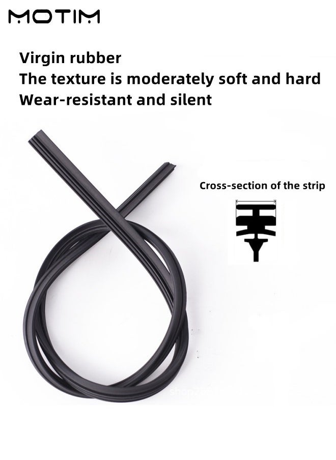Motim 2 Pcs Wiper Blades 17 Inch 425mm, Multifunctional Replaceable Connectors, All Season Universal Car Boneless Wiper Blade  - Image 4