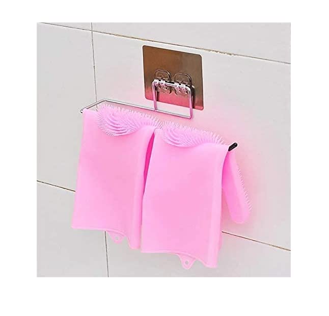 LOCANS Self Adhesive Stainless Steel Wall Mount Sticker Towel Holder Kitchen Napkin Ring Toilet Paper Roll Holder Tissue Paper Holder Towel Bar Rod Hanging Towel Rack for Kitchen Bathroom - Image 4