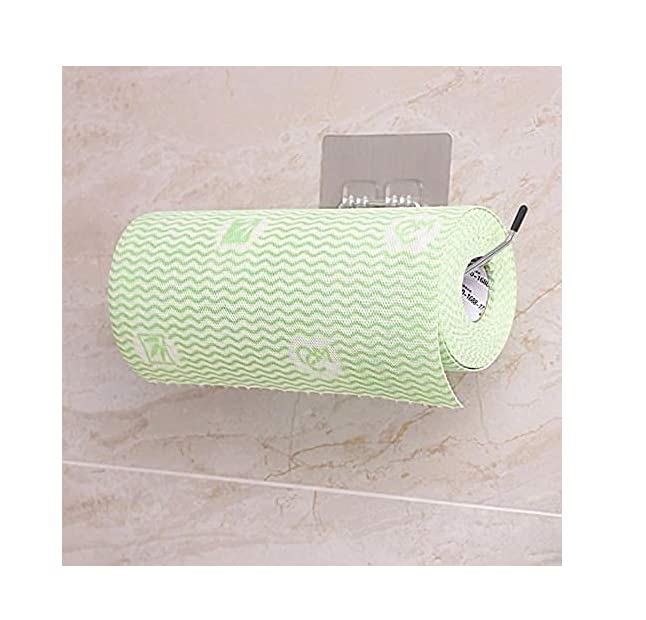 LOCANS Self Adhesive Stainless Steel Wall Mount Sticker Towel Holder Kitchen Napkin Ring Toilet Paper Roll Holder Tissue Paper Holder Towel Bar Rod Hanging Towel Rack for Kitchen Bathroom - Image 5