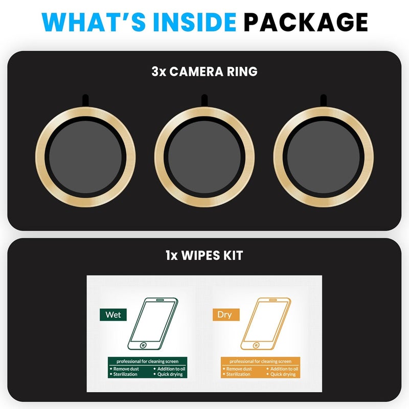 FIRST MART Camera Lens Protector for Samsung Galaxy Z Fold 5 (7.6 Inches) Tough HD Individual Aluminum Alloy Lens Rings Cover, Scratch Resistant, Thin Lens Protection| Gold, 1 Pack - Image 2