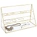 MyGift MyGift 3-Tier Retail Glass Jewelry Display Showcase with Gold-Tone Metal Frame  - Image 2