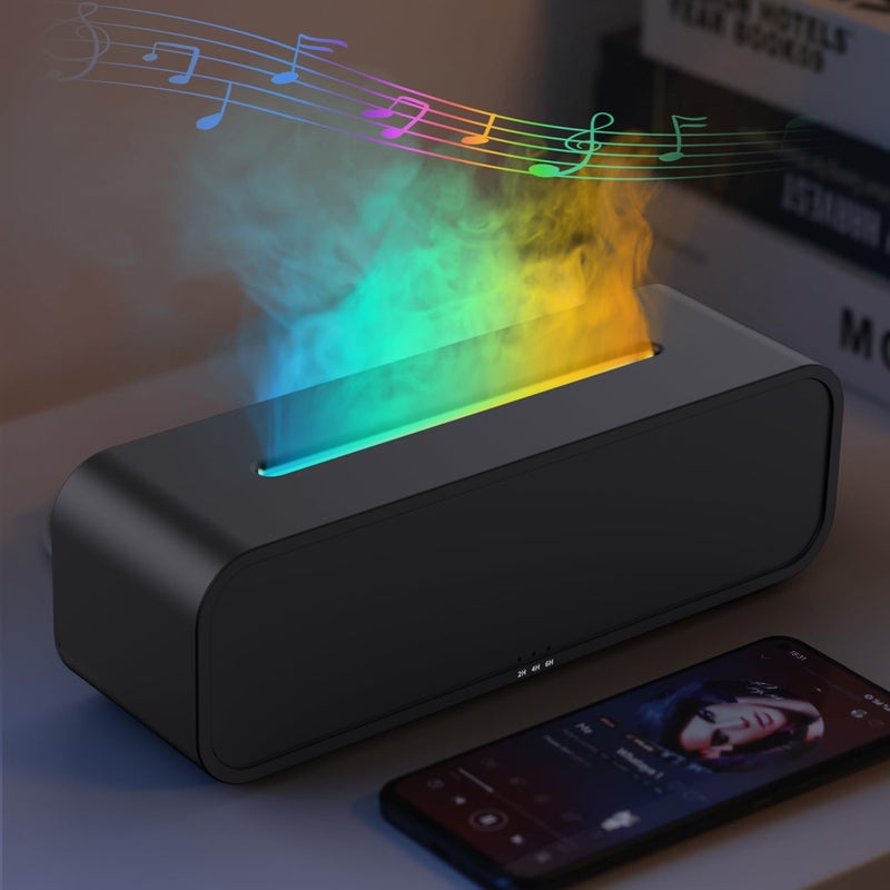 YALEDI Essential Oil Diffuser Flame Fire Oil Diffuser 250ml Cool Mist Aromatherapy Humidifier Scent Aroma Diffuser with 7 Colors Light Remote Control Timer AutoOff for Home Room Black - Image 2