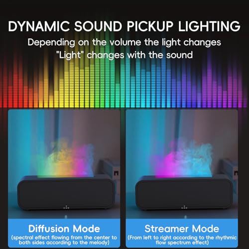 YALEDI Essential Oil Diffuser Flame Fire Oil Diffuser 250ml Cool Mist Aromatherapy Humidifier Scent Aroma Diffuser with 7 Colors Light Remote Control Timer AutoOff for Home Room Black - Image 3