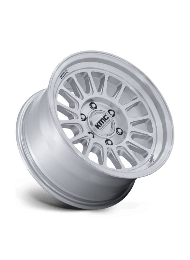 KMC KM733 IMPACT FFT 17X8.5 6X139.7 ET25 CB106.1 GLOSS SILVER MACHINED FACE - Image 2