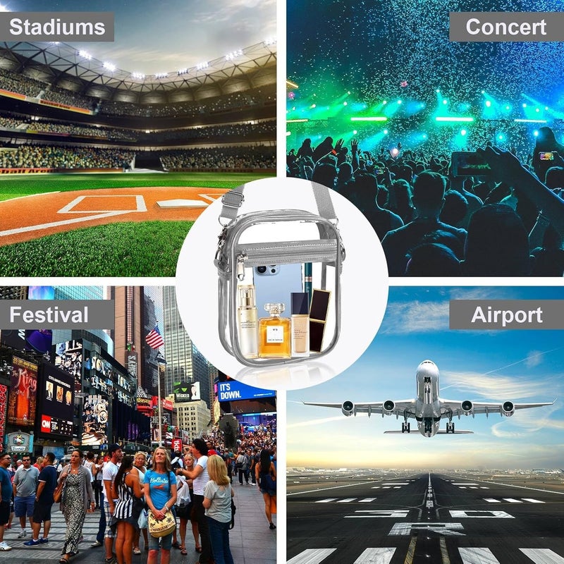 Fibrdoo Clear Crossbody Purse Bag, Clear Bag Stadium Approved with Front Pocket for Concerts Sports Festivals - Image 5