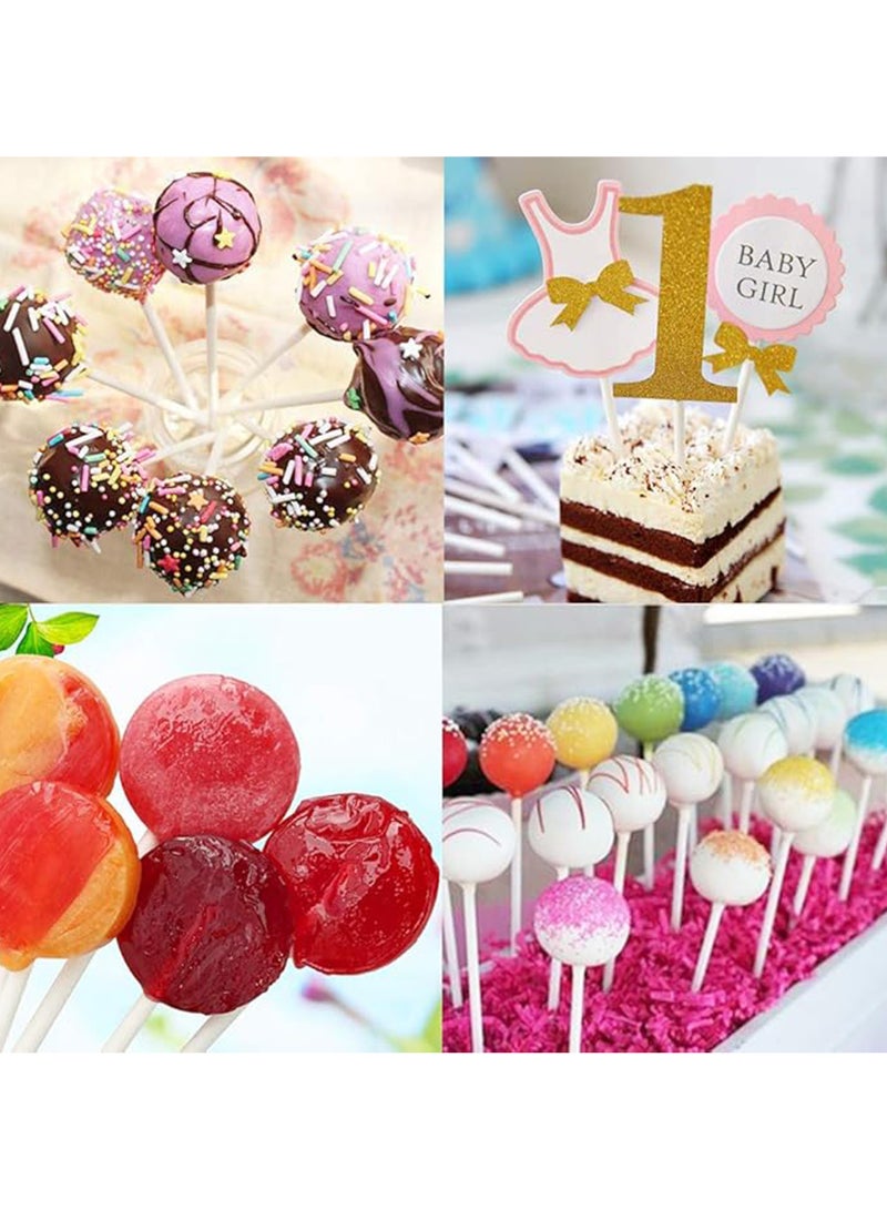 مجموعة 100 قطعة من عصي كعكة البوب DIY، تشمل عصي المصاصات الورقية، أكياس حلوى شفافة، روابط لامعة ذهبية لكعكة البوب، المصاصات، الحلوى الصلبة، والمصاصات. - Image 4