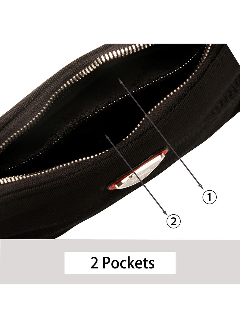 كادلين حقيبة اليد النايلون للنساء ، حقيبة اليد Tote ، حقيبة Satchel ، حقيبة الكتف العليا Zip ، المحافظ ، حزام قابل للتعديل (كيس أسود مع الحواف الحمراء) - Image 5