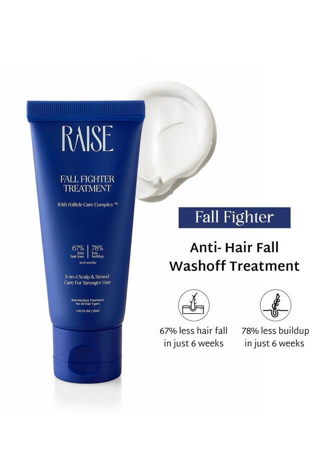 Raise Fall Fighter 3-in-1 Anti Hair Fall & Scalp Treatment Mask + Conditioner | Clinically Proven 67% Less Hair Loss | Patented Follicle Care Complex with Coconut Oil & Pineapple | 30ml - Image 4
