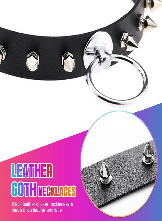 CLOACE Punk Leather Chokers Necklace Black Gothic Collar Necklaces with Spikes Halloween Costume Jewelry Accessories for Women(A-Spike) - Image 5