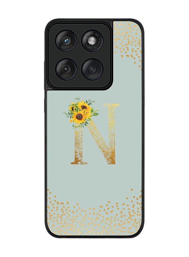 Stylizedd For Motorola MOTO Edge 60 Fusion/ Edge 60 Case,Slim fit Camera Protection, Shockproof Thin Phone cover  - Custom Floral Monogram - N  (Light Grey ) - Image 1