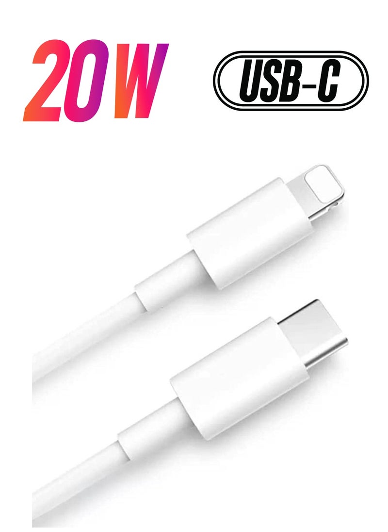 ELTRAZONE USB C to Lightning Cable 20W Fast Charging [MFi Certified] Compatible with iPhone 13 Pro Max/12/11 Pro/X/XS/XR/8 Plus/AirPods Pro, 1M, White  - Image 1