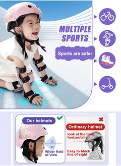 7 PCS Kids Helmet Adjustable Protective Gear Set with Elbow Knee Wrist Pads for Multi-Sports Skateboarding Bike Riding Scooter Inline skatings Longboard Roller Skate - pzsku/Z7958540F766C3B333BCEZ/45/_/1725539085/4233da97-ffba-4c60-808f-2eb85f58cc46