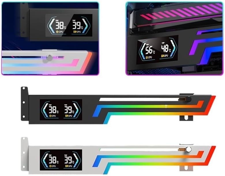 Compatible for Power Train Z-X6 Graphics Card Bracket Temperature Display 5V 3PIN ARGB Aura SYNC VGA Holder(WE Digital Display) - Image 2