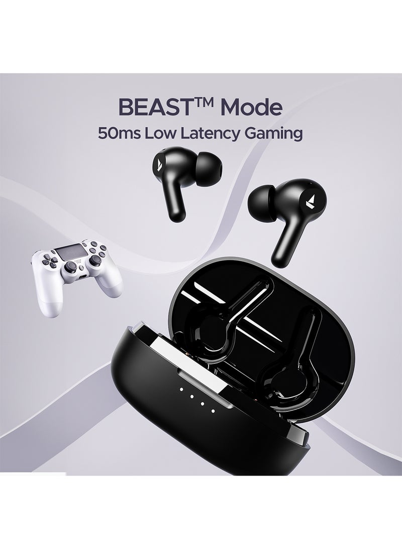 boAt Airdopes 71 Tws Earbuds With 40 Hours Playtime, Dual Mics With Enxtm, Asap Charge, Iwp, Beast Mode With 50 Ms Low Latency, Ipx4 & Pocketable Id Active Black - Image 3