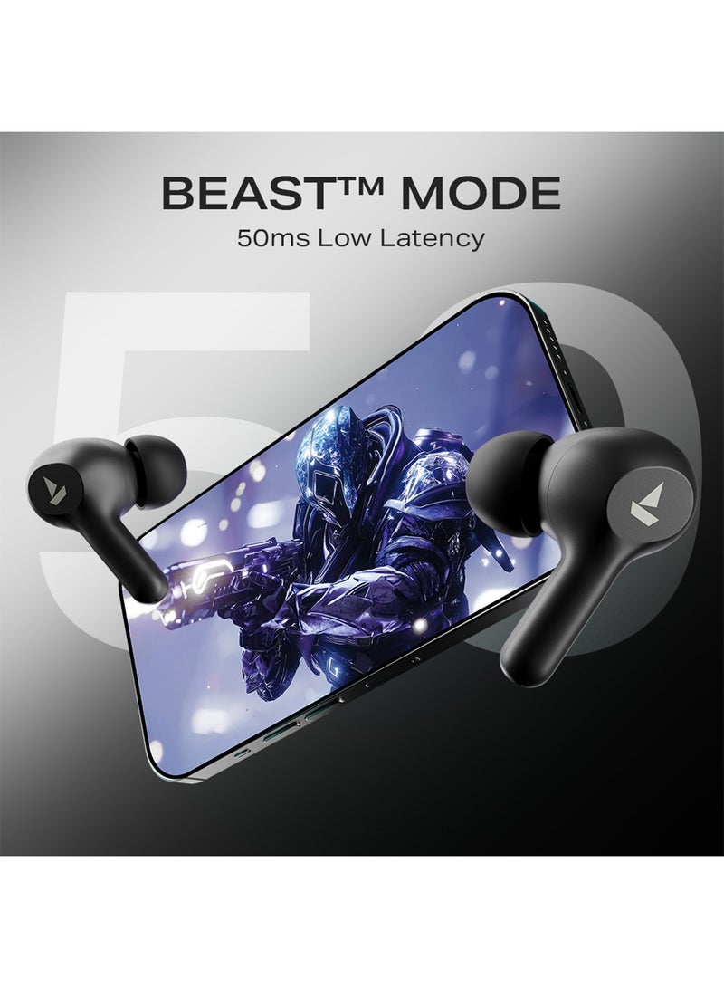 boAt Airdopes 71 Tws Earbuds With 40 Hours Playtime, Dual Mics With Enxtm, Asap Charge, Iwp, Beast Mode With 50 Ms Low Latency, Ipx4 & Pocketable Id Active Black - Image 5