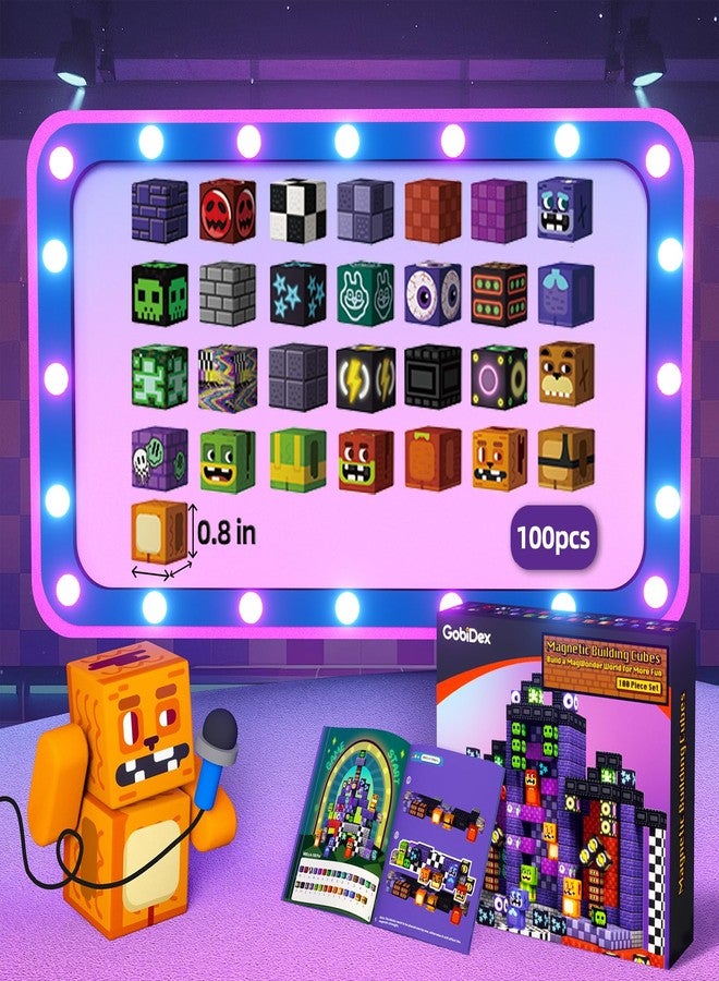 idoot 100PCS Magnetic Blocks Monster Bear Montessori STEM Toys, Build MagWonder with Building Construction Playset, Halloween and Birthday Gifts for 5 Year Old Boys - Image 2