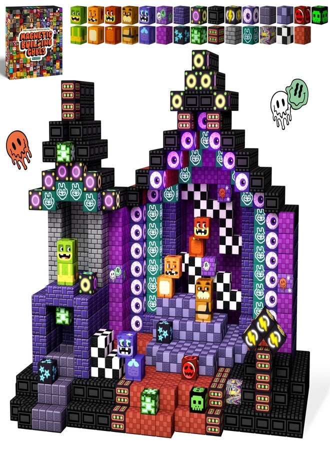 idoot 100PCS Magnetic Blocks Monster Bear Montessori STEM Toys, Build MagWonder with Building Construction Playset, Halloween and Birthday Gifts for 5 Year Old Boys - Image 1