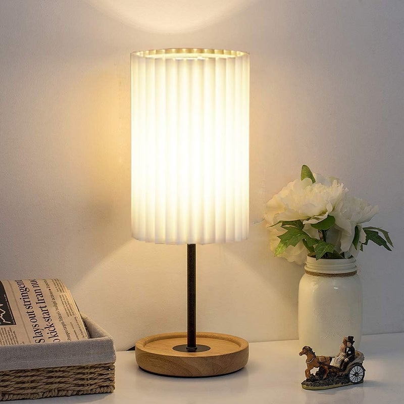OTTOSEA Small Lamp Shades Set of 2 for Table Floor Lamps, 9.8"x6.1"x6.1" Drum Lamp Shades, Pleated Lamp Shade, Linen Round Lampshades, White Barrel Lamp Shade, Medium Lamp Shade for Modern Interiors - Image 3