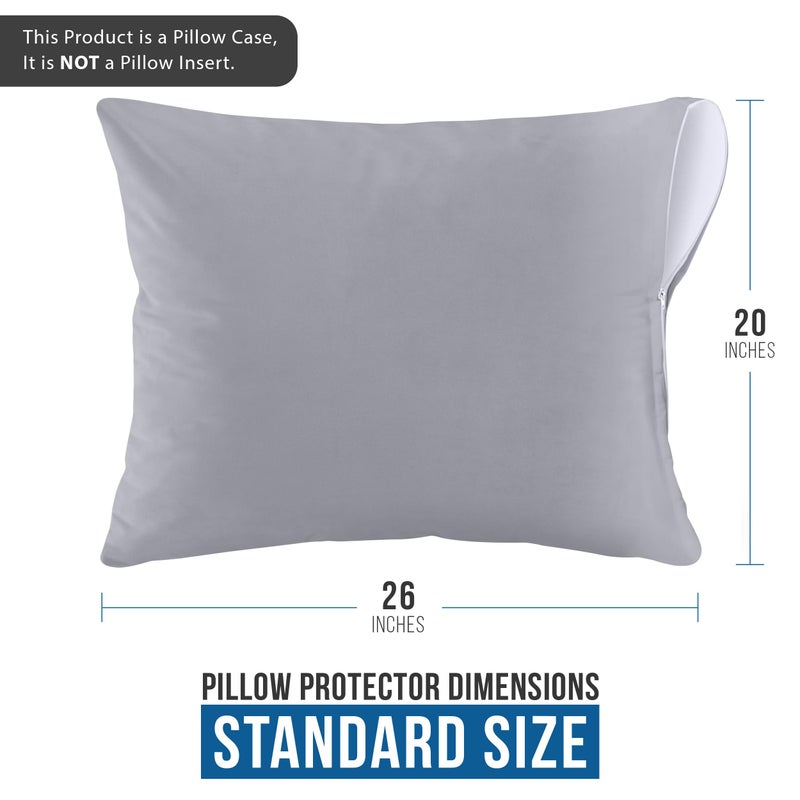 Utopia Bedding 4 Pack Waterproof Pillow Protectors with Zipper Standard Size (Gray), Bed Bug and Dust Mite Proof Pillow case Covers, Moisture Wicking Pillow Encasements 20 x 26 Inches - Image 4