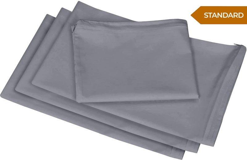 Utopia Bedding 4 Pack Waterproof Pillow Protectors with Zipper Standard Size (Gray), Bed Bug and Dust Mite Proof Pillow case Covers, Moisture Wicking Pillow Encasements 20 x 26 Inches - Image 2